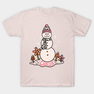 Cancer Zodiac Snowman T-Shirt